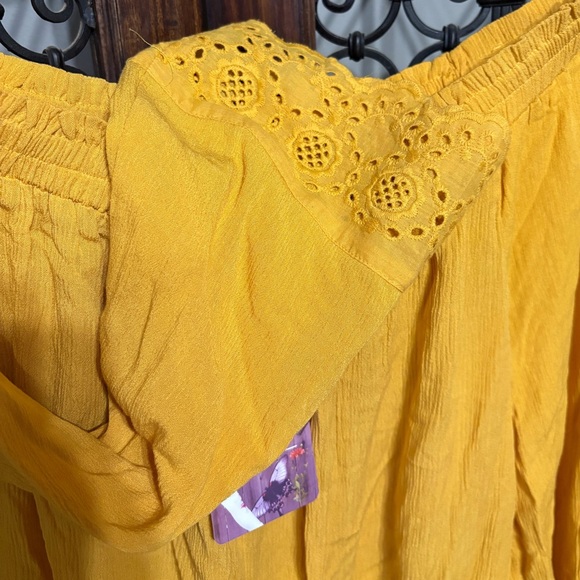 💙love, Fire Mustard Off-Shoulder Blouse - Picture 5 of 5